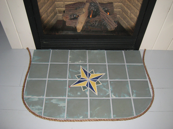 Compass Rose Tile Rug closeup