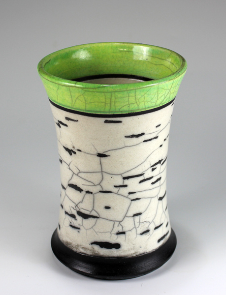 Birch Bark Spring Raku Vase