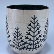  Art Deco Design Pointed Firs on Raku Fired Vase RV 410