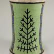 Arts and Crafts Pointed Fir Design Raku Vase RV 406